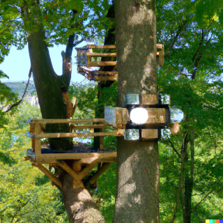 DALL·E 2022-11-08 00.07.15 - digital network with ActivityPub protocol of treehouses in a forest garden.png
